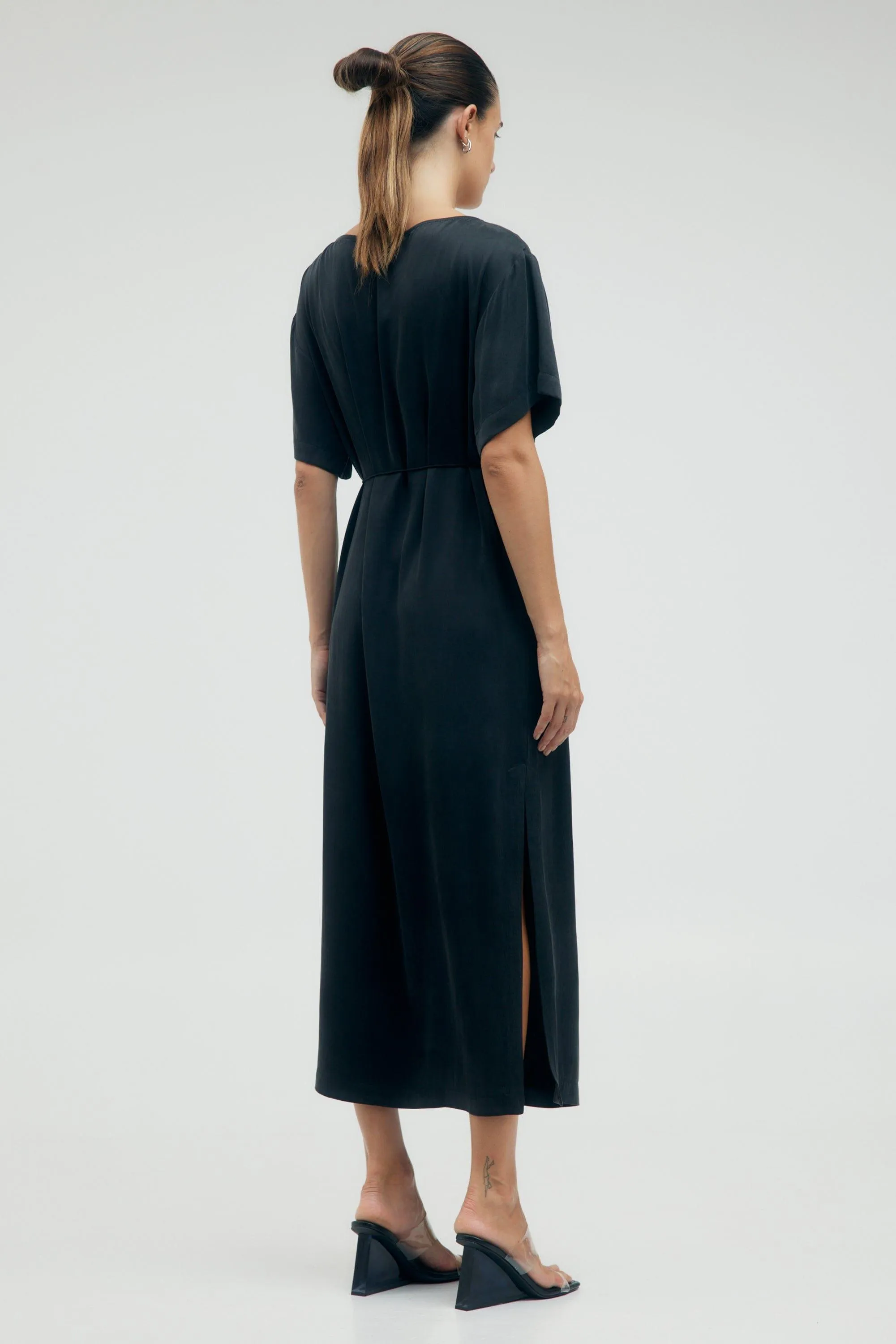 LIP SERVICE MAXI TEE DRESS | JET BLACK