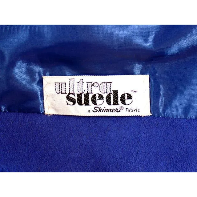 Vintage Ultra Suede Ladies Spring Coat/Dress  Bright Blue 1970s Small