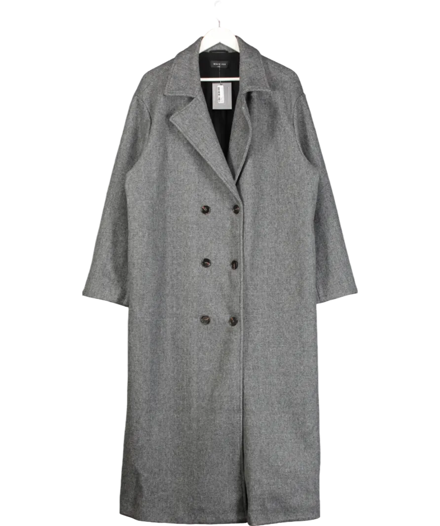 White Fox Grey Modern Edge Oversized Coat UK L/XL